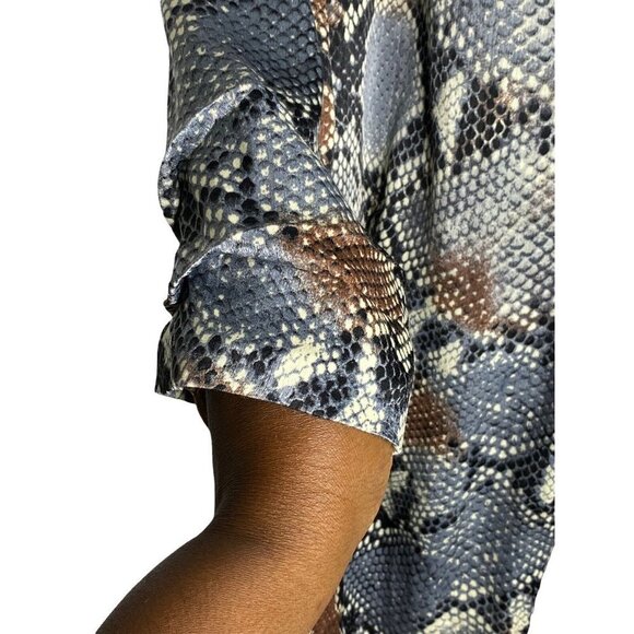 Bishop + Young Woman’s Python Print Satin Iconic Blazer SZ 1X - Picture 4 of 8